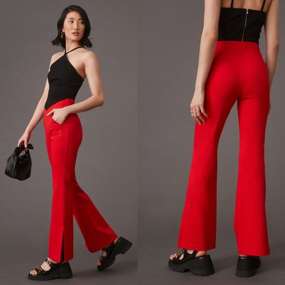 Anthropologie Pants - Anthropologie Maeve Knit Flare Red Pants - New - Small Petite